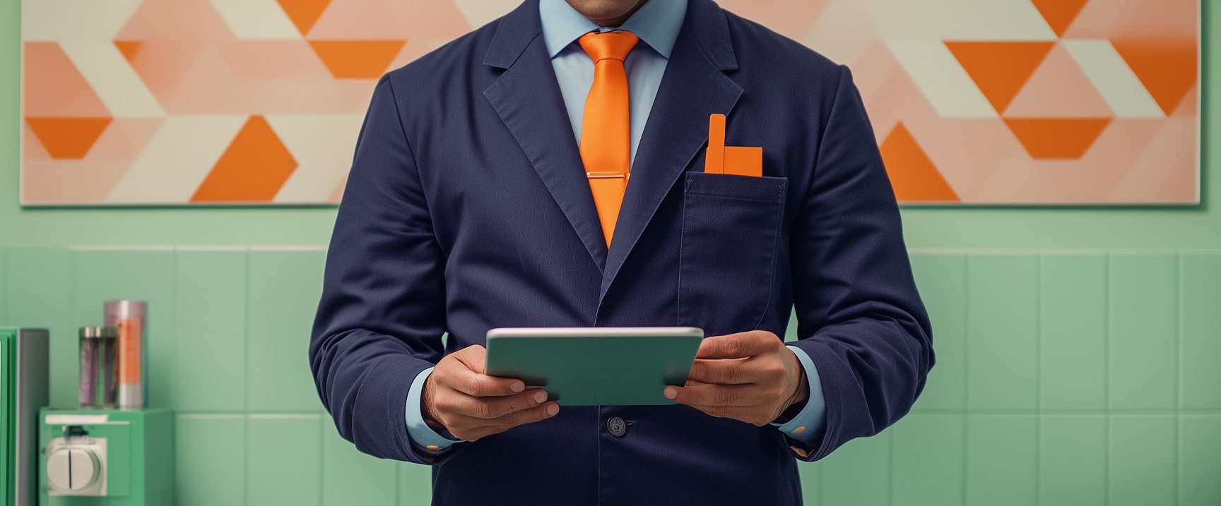 physician looking at iPad with healthcare digital marketing